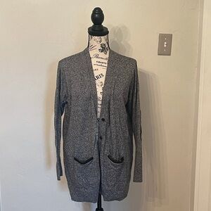 EUC Banana Republic charcoal cardigan with elbow pads​​​​​​​​​​​​​